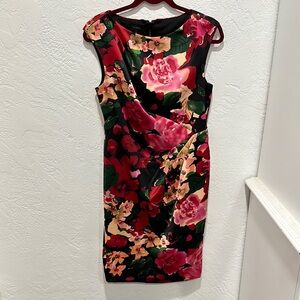 Talbots Multicolored Ruched Sheath Dress